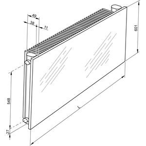 Radiateur électrique tubulaire Acova Altima ACAVLMI-060-100 horizontal ailettes inox