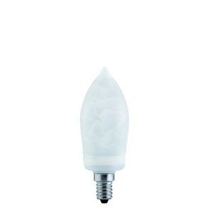 Ampoule Flamme fluocompacte Paulmann 7W E14 Albâtre blc chd