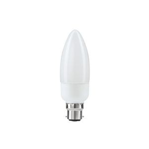 Ampoule B22d Paulmann 7W fluo flamme blanc chaud