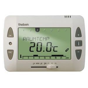Thermostat ambiance  digital 3 programmes  24h 7j blanc piles fixa encastre ram