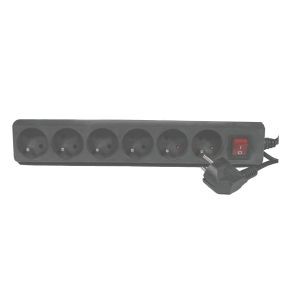 Bloc multiprises 2P + T - 16A avec cordon (anthracite)