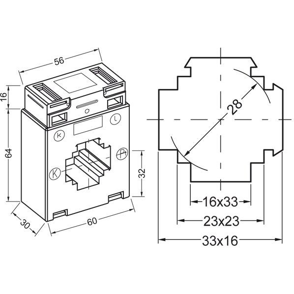 Polier Transformateur de courant diam 28 mm 400/5A classe 1 5VA