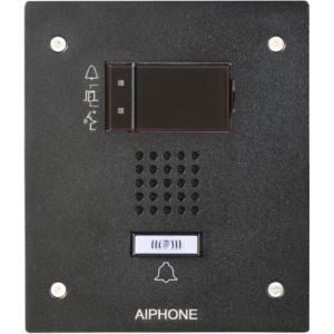 Platine audio encastrée AV 1BP IP inox façade noire (200901)