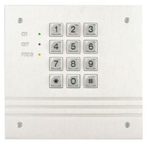 Clavier saillie intérieur polycarbonate blanc ,2relais,19codes,contact à l'ouverture,12VCC/AC-IP43/5 (100758)