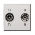 Prise TV Axolute Bticino - FM 2 modules - alu