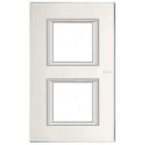 Plaque Mirroir dépoli Axolute Bticino - 2 x 2 modules entraxe 71 V