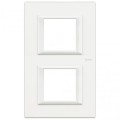 Plaque Axolute Bticino Aluminium Blanc - 2 x 2 modules entraxe 71 V