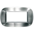 Plaque Axolute Bticino Inox brossé Alessi - 4 modules