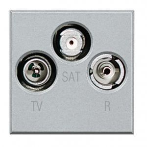 Prise TV Axolute Bticino - FM - SAT 2 modules - alu