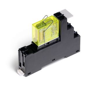 Interface avec relais de securite 2 rt ou 1r + 1t 8a 5vdc etrier metalique montage rail 35mm (481290051002SMA)