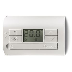 Thermostat d'ambiance blanc brillant montage paroi 1 inverseur 5a alim piles 2 x 1,5v aaa - antigel-off-ete-hiver-jour-nuit +5°c a +37°c (1T3190030100)
