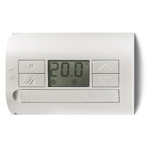 Thermostat d'ambiance argent metallise montage paroi 1 inverseur 5a alim piles 2 x 1,5v aaa - antigel-off-ete-hiver-jour-nuit +5°c a +37°c (1T3190031200PAS)