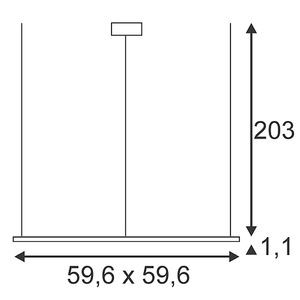 LED PANEL PD 115, SUSPENSION, CARRE, LED BLANCHE 595MM X 595MM