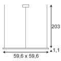 LED PANEL PD 115, SUSPENSION, CARRE, LED BLANCHE 595MM X 595MM