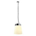 SATIN CONE SHADE, SUSPENSION, E27, BLANC/CHROME