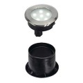 DASAR FLAT LED AVEC LED BLANCHES, POT D'ENCASTR., COLLERETTE INOX