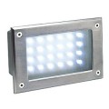 BRICK LED 24 INOX AVEC POT D'ENCASTREMENT LED BLANCHES