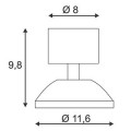 DOME LED, POWERLED 6X1W BLANC CHAUD, GRIS ARGENT