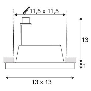 GL 110 HORN, ENCASTRÉ PLAFOND CARRÉ, BLANC, EN PLÂTRE, MR16 MAX. 35W