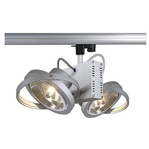 RAIL 3 ALLUMAGES, TEC II 2XQRB111 2X50W MAX, GRIS ARGENT, AVEC ADAPTAT