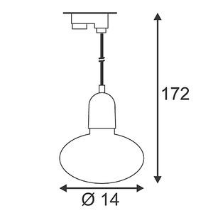 RAIL 3 ALLUMAGES, PIRUS SUSPENSION, CHROME, VERRE SATINE, E14, 40W MAX