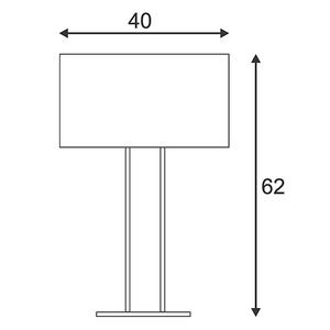 ACCANTO DOUBLE, LAMPE À POSER, RECTANGULAIRE, TISSU MARRON, E27