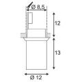 TUBE VERRE E27, 60W MAX., BLANC/CHROME