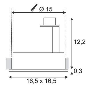 NEW TRIA I QRB111, ENCASTRE, CARRE, BLANC MAT