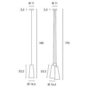 Soprana cone pd-1, suspension, diffuseur noir, e14, max. 40w