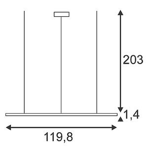 LED PANEL LONG PD 116, SUSPENSION CARREE, LED BLANCHE, 1200MM X 200MM