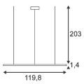 LED PANEL LONG PD 116, SUSPENSION CARREE, LED BLANCHE, 1200MM X 200MM