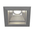 LED DOWNLIGHT PRO S, CARRE, GRIS ARGENT, AVEC MODULE FORTIMO LED DISC,