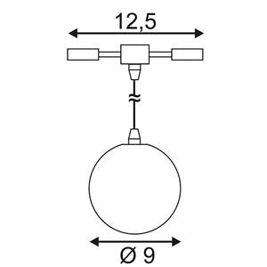 Sphere wire suspension, pd-1, alu naturel, gy6.35, max. 20w