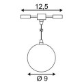 Sphere wire suspension, pd-1, alu naturel, gy6.35, max. 20w