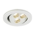 Triton 3 gimble encastré, rond, blanc mat, 3x 1w led blanc neutre, orientable