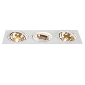 New tria 3 qrb111 encastré rect blanc max. 3x75w. clips ressorts