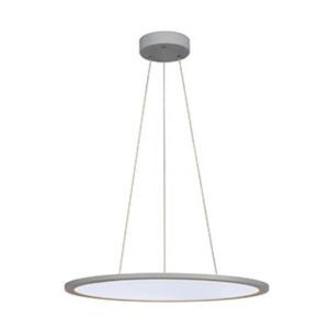 Led panel rond suspension. gris argent. led 40w 4000k. variable 1-10v