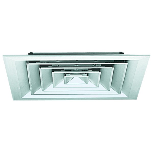 Aldes af 704 z - 300 x 300 mm - diffuseur plafonnier carré multidirectionnel 4 voies