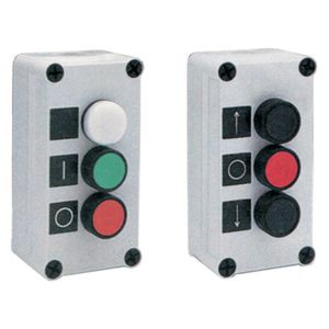Boîtier équipé 2 boutons rouge/vert+lampe 380V blanc