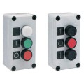 Boîtier équipé 2 boutons rouge/vert+lampe 230V blanc