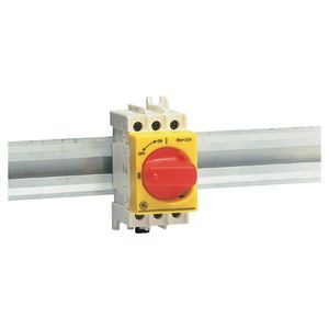 DILOS 00 interrupteur 32A 3P rouge/jaune DIN-rail