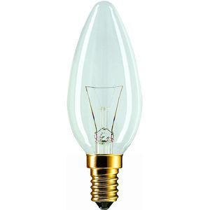 Lampe à incandescence, standard flamme claire, finition claire,  40w, classe énergétique e