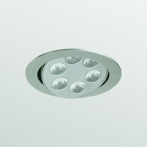 Luminaire encastré, turnround rond ip 20,  6,  830 (non fournie) led high brightness, alimentation électronique (hf),  alu