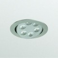 Luminaire encastré, turnround rond ip 20,  6,  830 (non fournie) led high brightness, alimentation électronique (hf),  alu