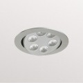 Luminaire Encastré Accentuation, Turnround Mini Encastré Ip20 Led,  6 Led Forte Puissance Teinte 830, Classe Ii, Finition  Aluminium