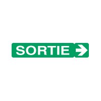 Etiquette signalisation complémentaire pour BAES - ''SORTIE'' + flèche