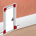 Angle plat pour utilisation en haut de porte - pour moulure 50x18 - plâtre