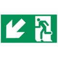 Etiquette signalisation add. pour baes - sortie de secours porte en bas à gche