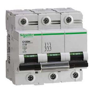 Schneider Electric Disjoncteur C120H 3P 63A Courbe B 15000A