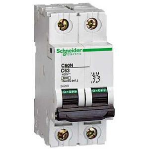 Schneider Electric Disjoncteur Modulaire Multi 9 - C60N - 2 Pôles - 20 A - Courbe B